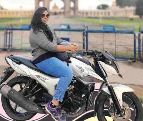 Priyanka's bike ride on a difficult road